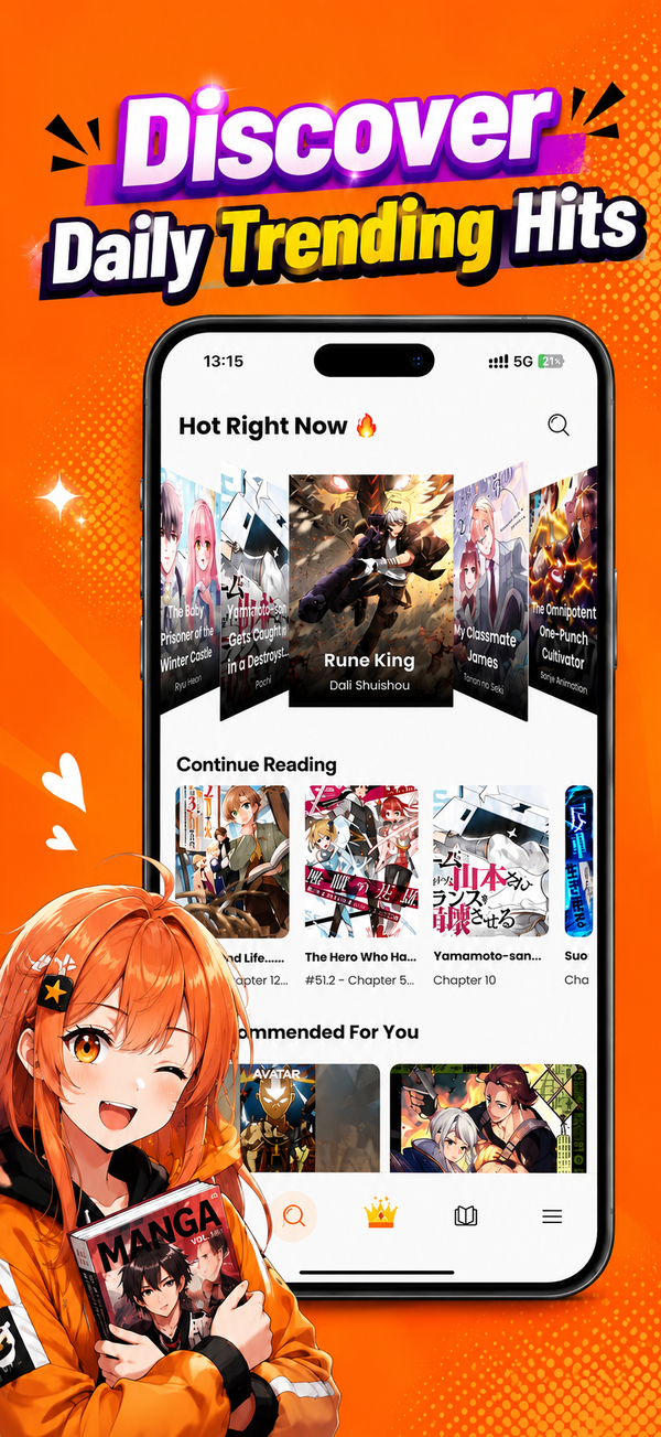 Manga Elite App – Home Screen